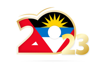 Year 2023 with Antigua and Barbuda Flag pattern.