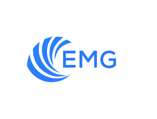 EMG Flat accounting logo design on white background. EMG creative initials Growth graph letter logo concept. EMG business finance logo design.
