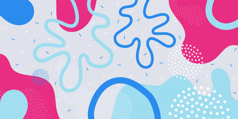 Fototapeta premium Doodle background pattern, abstract colored shapes. Modern minimalism trendy pattern background.