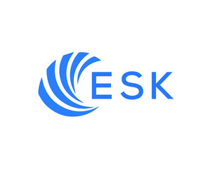 ESK Flat accounting logo design on white background. ESK creative initials Growth graph letter logo concept. ESK business finance logo design.
