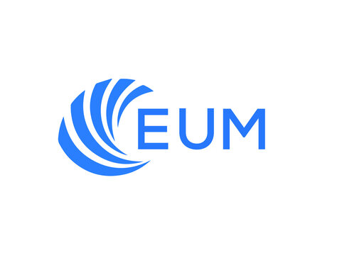 EUM Flat accounting logo design on white background. EUM creative initials Growth graph letter logo concept. EUM business finance logo design.

