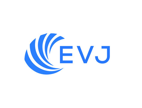 EVJ Flat accounting logo design on white background. EVJ creative initials Growth graph letter logo concept. EVJ business finance logo design.
