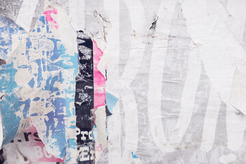 Old torn street poster abstract collage background