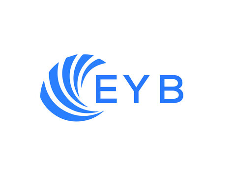 EYB Flat accounting logo design on white background. EYB creative initials Growth graph letter logo concept. EYB business finance logo design.
