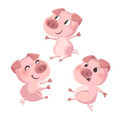 Obraz na płótnie Canvas Children's illustration of the three baby pigs