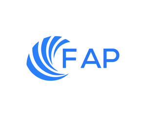 FAP Flat accounting logo design on white background. FAP creative initials Growth graph letter logo concept. FAP business finance logo design.
