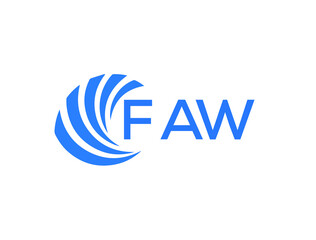 FAW Flat accounting logo design on white background. FAW creative initials Growth graph letter logo concept. FAW business finance logo design.
