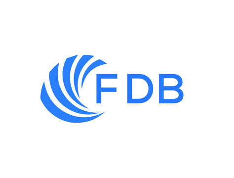FDB Flat accounting logo design on white background. FDB creative initials Growth graph letter logo concept. FDB business finance logo design.
