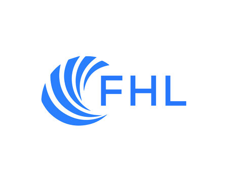 FHL Flat accounting logo design on white background. FHL creative initials Growth graph letter logo concept. FHL business finance logo design.
