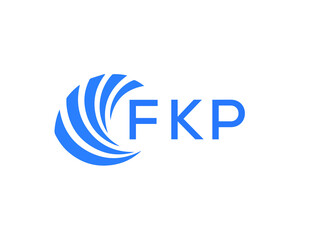 FKP Flat accounting logo design on white background. FKP creative initials Growth graph letter logo concept. FKP business finance logo design.
