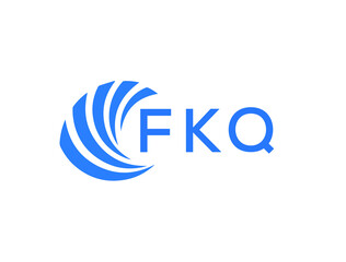 FKQ Flat accounting logo design on white background. FKQ creative initials Growth graph letter logo concept. FKQ business finance logo design.
