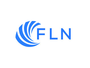 FLN Flat accounting logo design on white background. FLN creative initials Growth graph letter logo concept. FLN business finance logo design.
