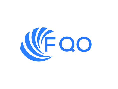 FQO Flat accounting logo design on white background. FQO creative initials Growth graph letter logo concept. FQO business finance logo design.
