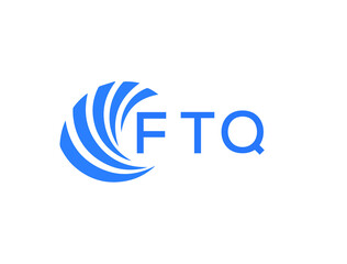 FTQ Flat accounting logo design on white background. FTQ creative initials Growth graph letter logo concept. FTQ business finance logo design.
