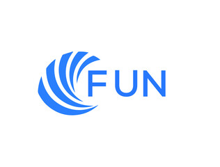 FUN Flat accounting logo design on white background. FUN creative initials Growth graph letter logo concept. FUN business finance logo design.
