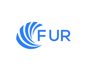 FUR Flat accounting logo design on white background. FUR creative initials Growth graph letter logo concept. FUR business finance logo design.

