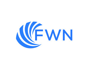 FWN Flat accounting logo design on white background. FWN creative initials Growth graph letter logo concept. FWN business finance logo design.
