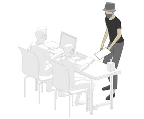 選挙に行く人達