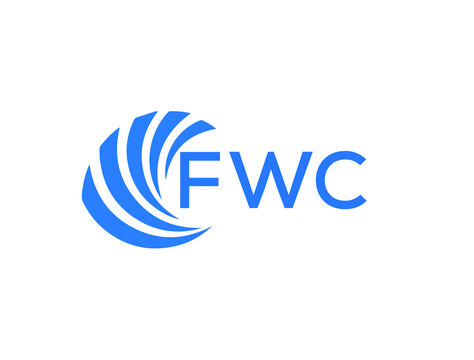 FWC Flat accounting logo design on white background. FWC creative initials Growth graph letter logo concept. FWC business finance logo design.
