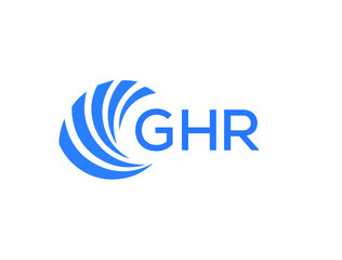 GHR Flat accounting logo design on white background. GHR creative initials Growth graph letter logo concept. GHR business finance logo design.
