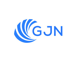 GJN Flat accounting logo design on white background. GJN creative initials Growth graph letter logo concept. GJN business finance logo design.
