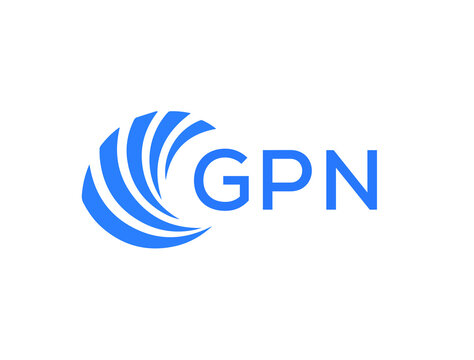 GPN Flat accounting logo design on white background. GPN creative initials Growth graph letter logo concept. GPN business finance logo design.
