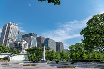 東京都千代田区丸の内から見た東京の都市景観