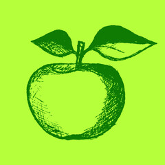 Apple freehand drawing vector illustration
