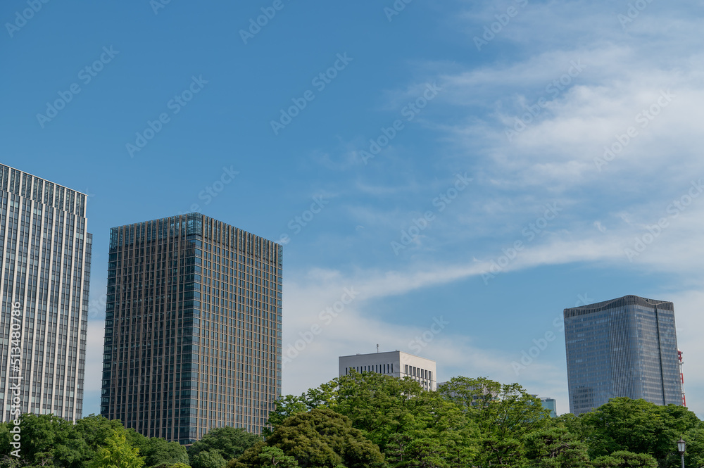 Wall mural 東京都千代田区丸の内から見た東京の都市景観