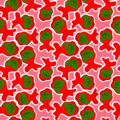 Seamless abstract unique pattern with repeat strange shapes