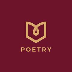 Book logo template. Modern elegant logotype. 
