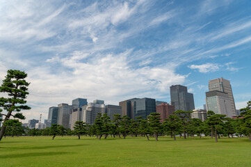 Fototapeta na wymiar 東京都千代田区丸の内から見た東京の都市景観