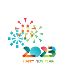2023 colorful geometric fireworks greeting card design - 513481504