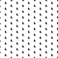 Square seamless background pattern from geometric shapes. The pattern is evenly filled with big black woman with child symbols. Vector illustration on white background