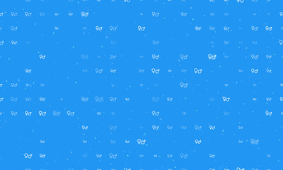 Seamless background pattern of evenly spaced white gender symbols of different sizes and opacity. Vector illustration on blue background with stars