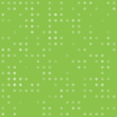 Fototapeta premium Abstract seamless geometric pattern. Mosaic background of white circles. Evenly spaced shapes of different color. Vector illustration on light green background