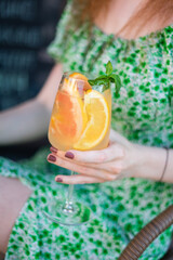 Fresh citrus summer ice cocktail