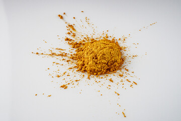 colored food confectionery dye kandurin on a white background