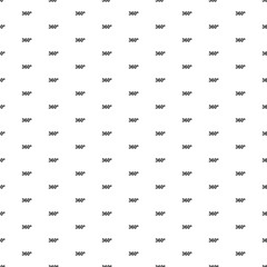 Square seamless background pattern from geometric shapes. The pattern is evenly filled with black 360 degree symbols. Vector illustration on white background