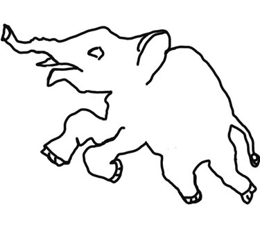 Elephant Outline Simplification Stylization Icon