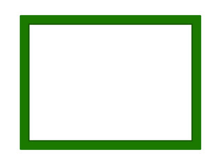 Green photo frame with empty copy space isolated on white, vector illustration. Green frame isolated on the white background vector frame ideal for advertisement background and photography.