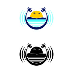 Island beautiful logo vector