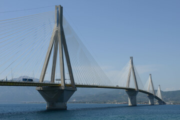 The suspended bridge of Rio near Patras in Greece