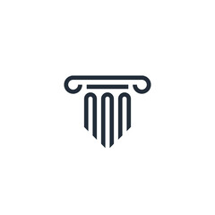 Column icon. Justice symbol. Vector icon.
