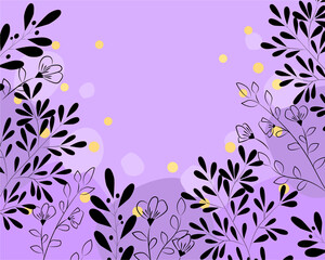 Banner violet witn line botanic