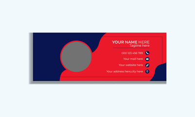 Corporate Email signature template or email footer and personal social media cover templates modern layout vector