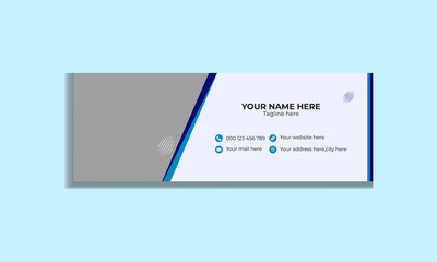 Corporate Email signature template or email footer and personal social media cover templates modern layout vector
