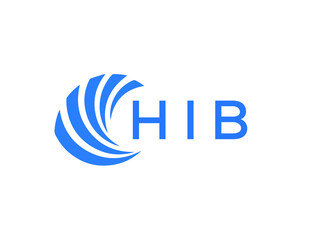 HIB Flat accounting logo design on white background. HIB creative initials Growth graph letter logo concept. HIB business finance logo design.
