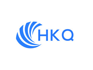 HKQ Flat accounting logo design on white background. HKQ creative initials Growth graph letter logo concept. HKQ business finance logo design.
