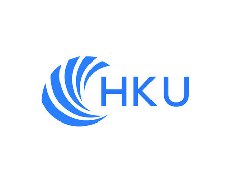 HKU Flat accounting logo design on white background. HKU creative initials Growth graph letter logo concept. HKU business finance logo design.
